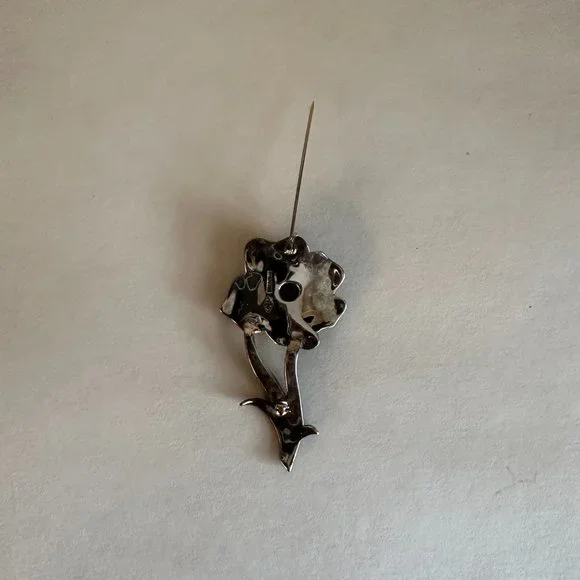 Judith Jack marcasite and sterling brooch with amethyst center. Vintage. - Picture 9 of 9